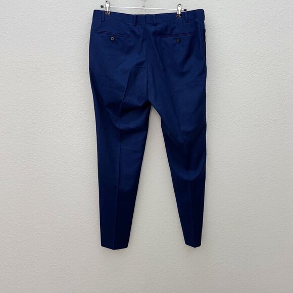 Indochino Blue Windowpane Plaid 100% Wool Dress Pants NEW Mens SEE MEASUREMENTS - Picture 7 of 7